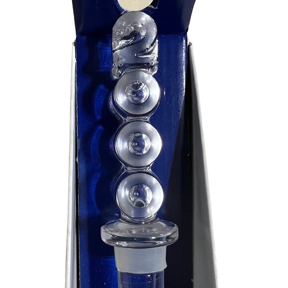 Vintage Mikasa 2000 Millenium Crystal Champagne Wine Bottle Stopper Glass Y2k - Picture 2 of 5